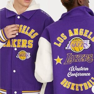 Nike Purple and White Varsity Jacket